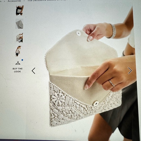 True Decadence beaded envelope clutch in ivory - Picture 4 of 6